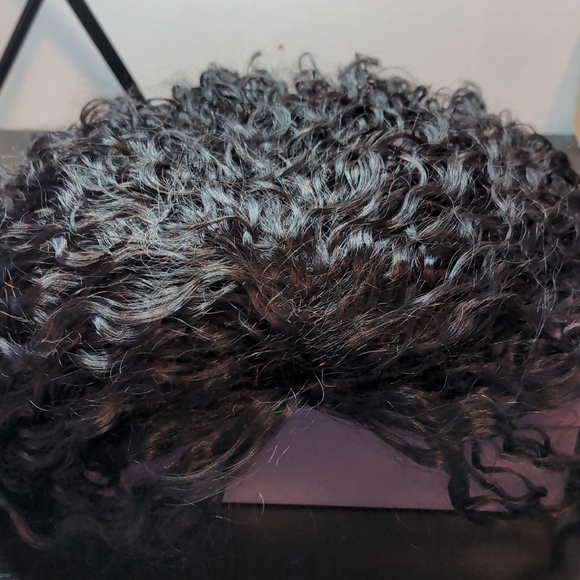 18 in Half Wig Human Hair Water Wave Drawstring Wig 200% Density Natural black - Picture 6 of 9